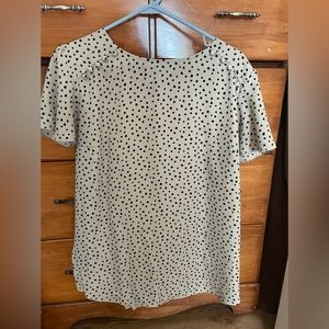 Mixed material flutter sleeve blouse